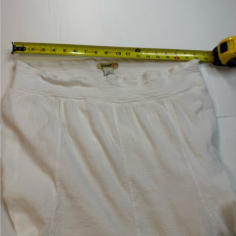 Cream Cotton Smocked Waist Flowy Midi Skirt – Stamp 10 - Picture 6 of 6